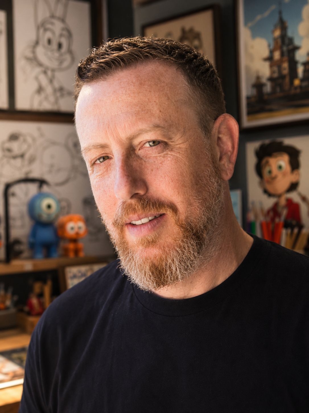 Ross Venokur in his animation studio